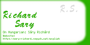 richard sary business card